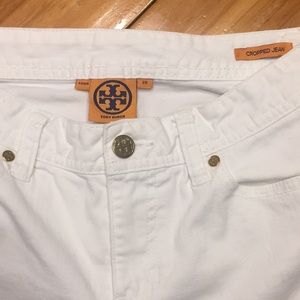 White Tory Burch Cropped Jeans Size 26